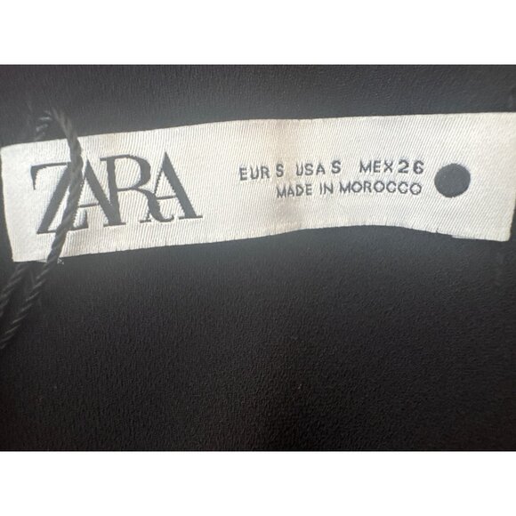 2/$30 ZARA Black Small Sleeveless Ruched Mini Dress NWT - Picture 5 of 16